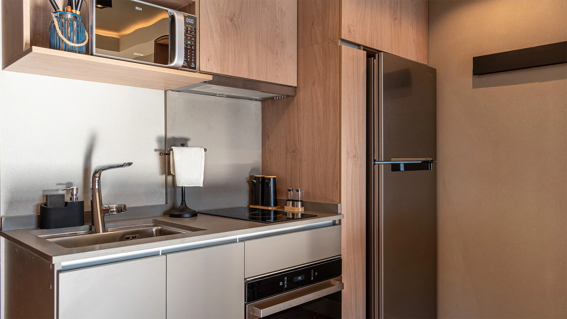 Fotografía de la cocina departamento Lake 1A