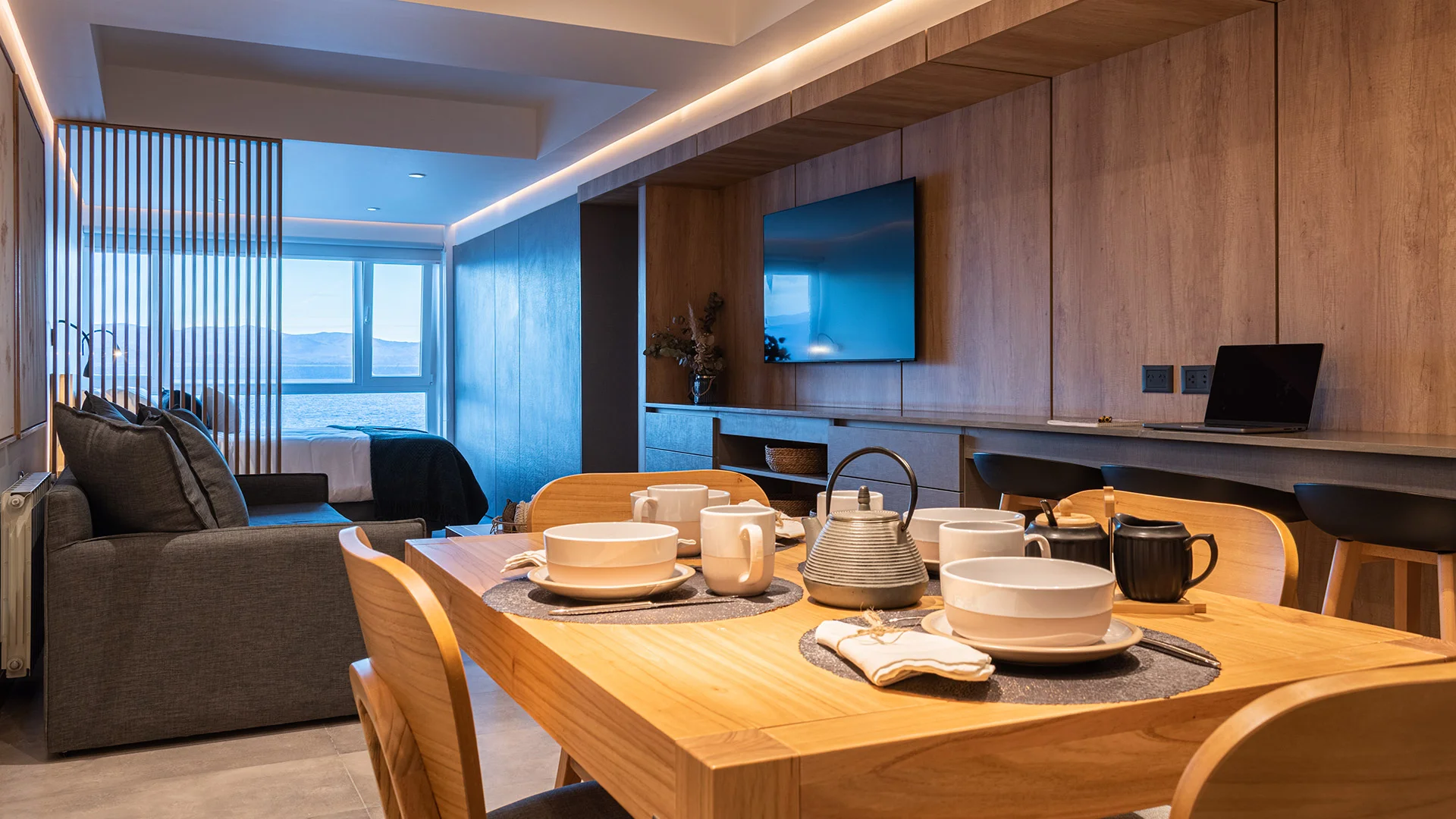 Fotografía de la sala de estar departamento Lake 2A